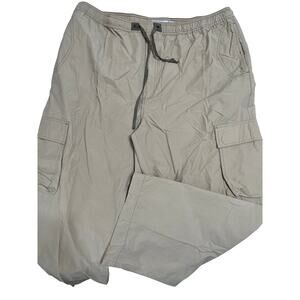 Old Navy Men’s Cargo/Outdoor Pants Sz XXL Tan Zip Elastic Waist Lightweight